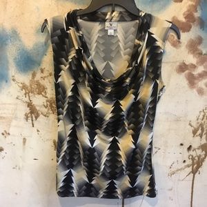 Worthington black, gray and brown top